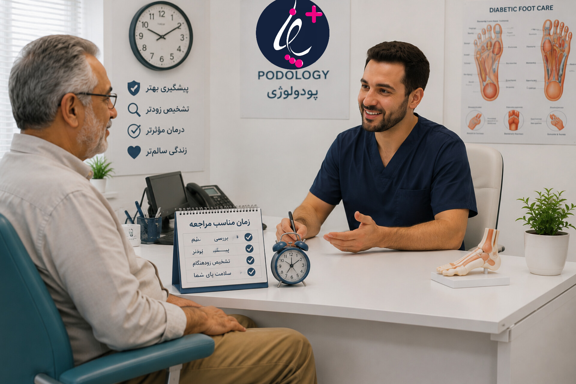چه زمانی بیماران دیابتی باید به پودولوژیست مراجعه کنند؟