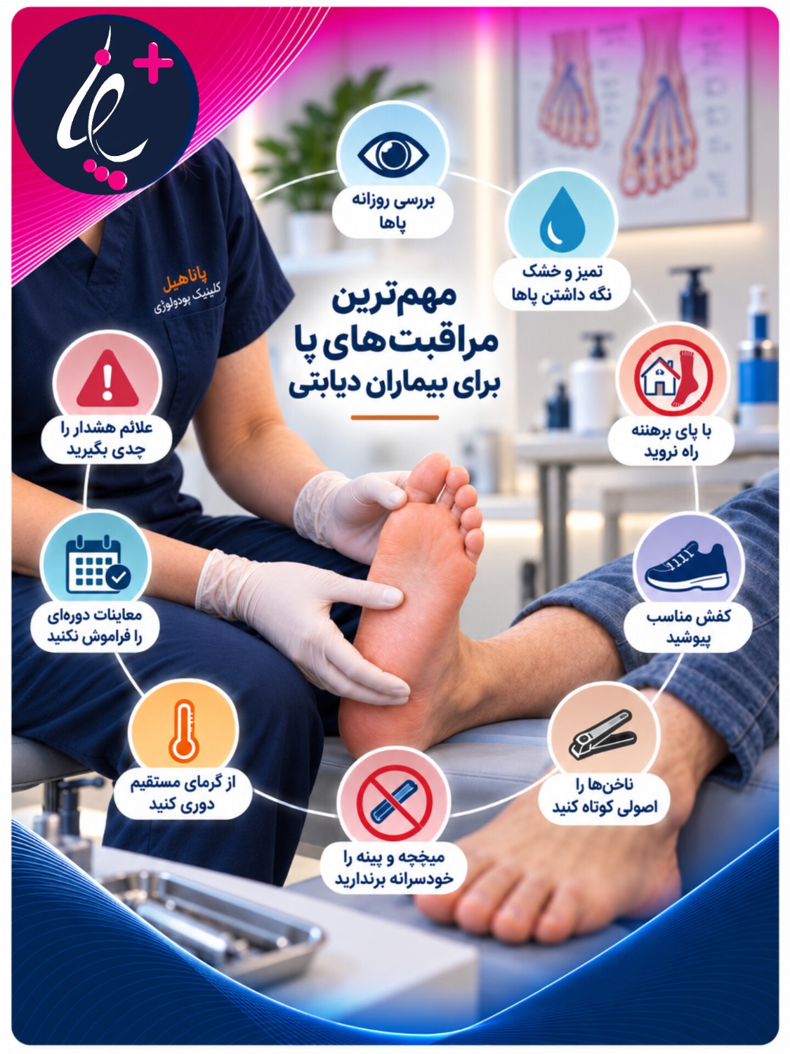 مهمترین مراقبت‌ های پا برای دیابتی ها
